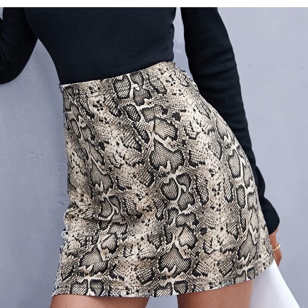 PRINTED snake skin skirt